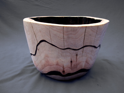 Slant Bowl, View 2, Burnt Japanese Larch